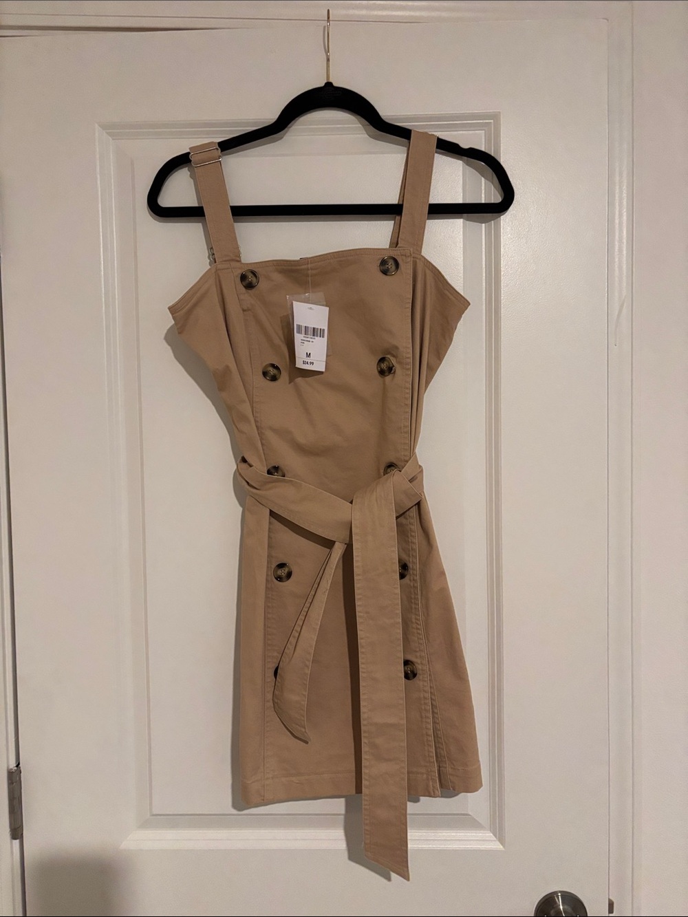 Forever 21 Tan Button-Front Belted Mini Dress